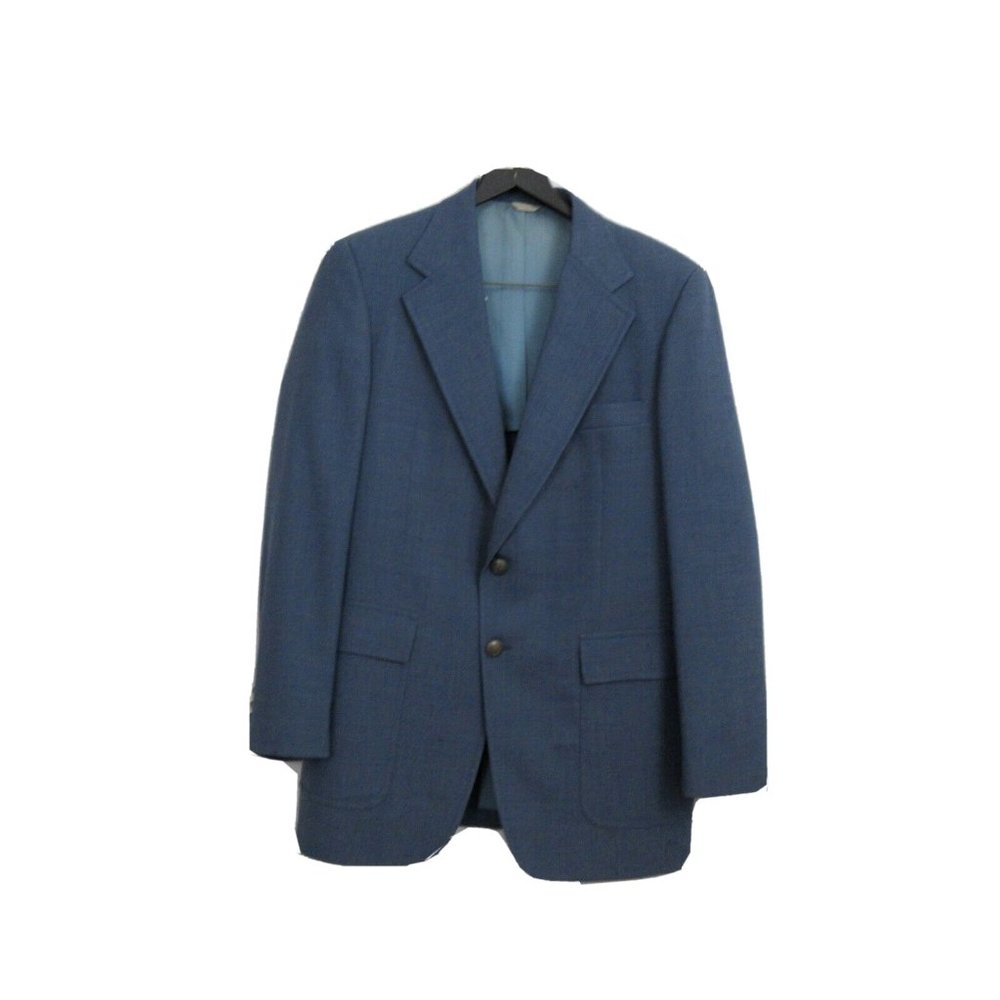 Vintage Botany 500 Men's Blue Blazer Sport Coat Jacket 42R Metal Buttons
